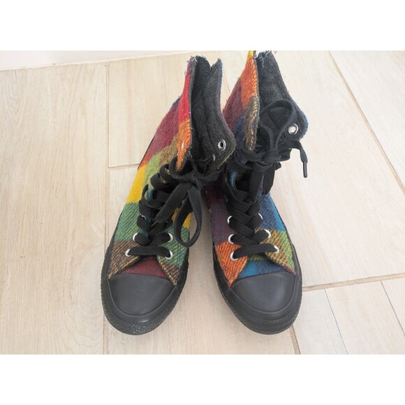 Converse Chuck Taylor Woolrich Wool Multicolor Plaid High Top Women Size 6 - Picture 2 of 6